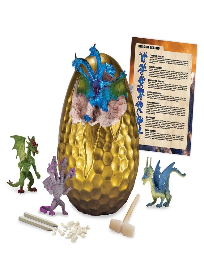 MindWare Dig It Up! The Big Egg Dragons - Excavate 7 Dragon Figures from One Giant Egg | STEM Excavation Kit with Tools & Dragon Legend for Kids Ages 4+ | Hands-On Science & Imaginative Play Toy - Image 1